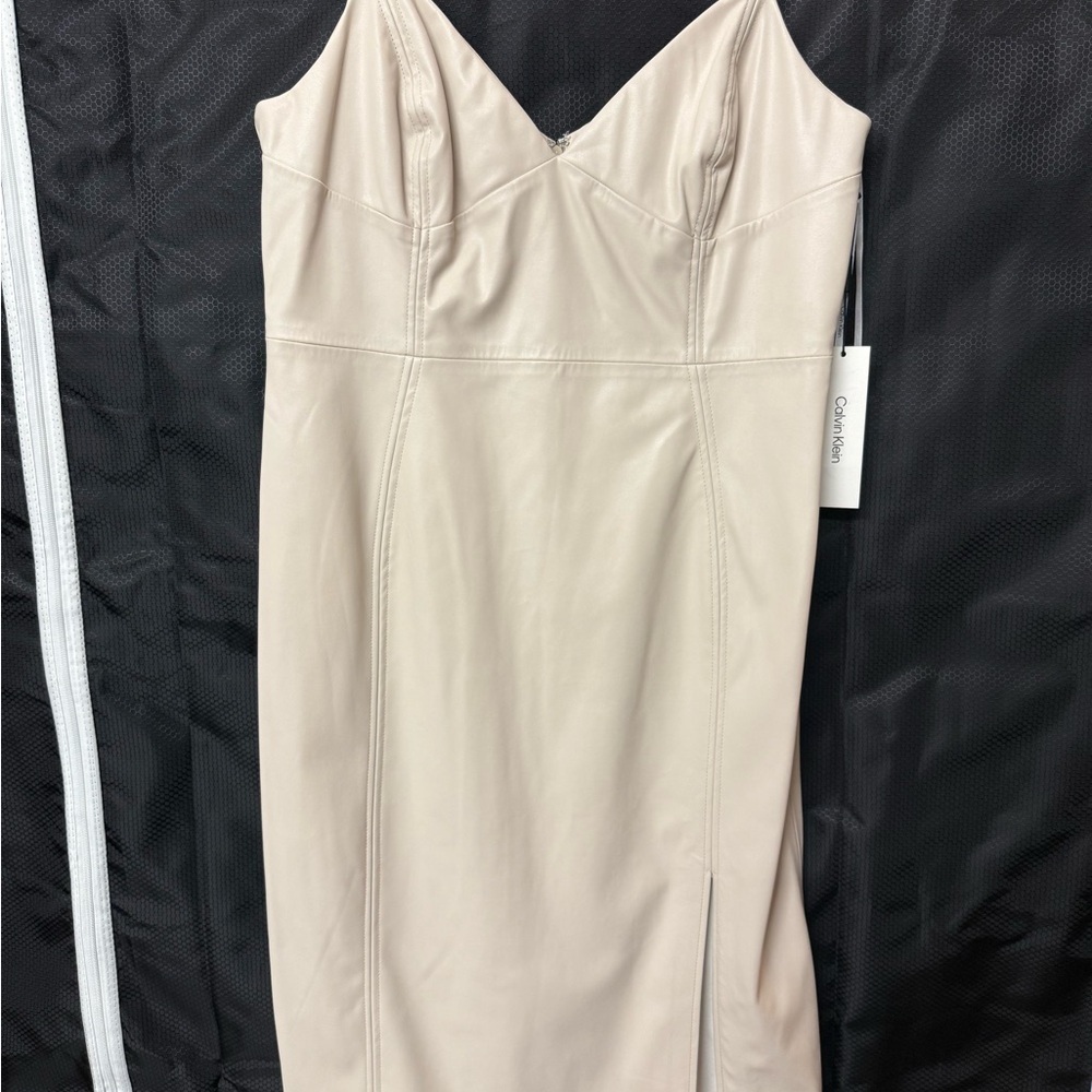 Calvin Klein Strapless Beige Dress